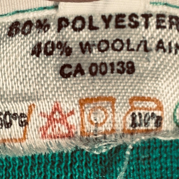 Vintage 80s set, oversized cardigan & front pleated skirt, jade green, 8/10 (M) - Picture 9 of 16